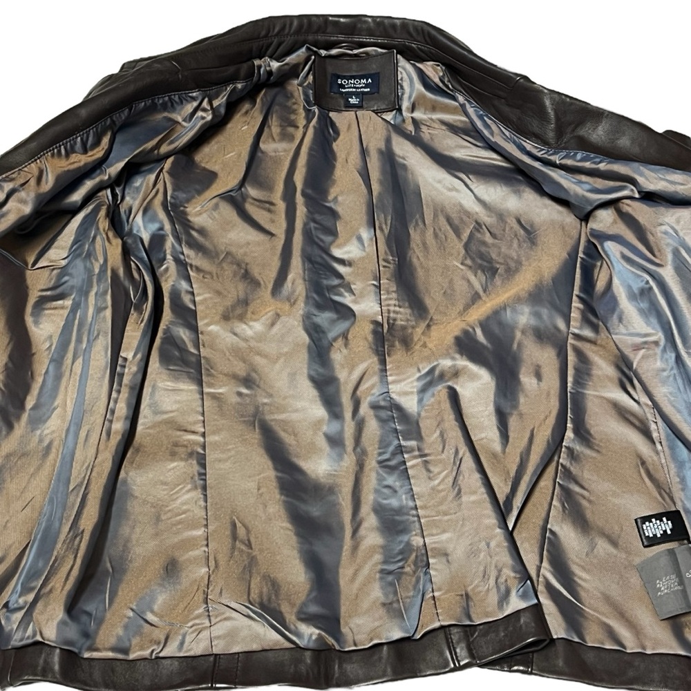 Sonoma - Woman’s Lambskin Leather Coat Sz LG - Picture 8 of 8